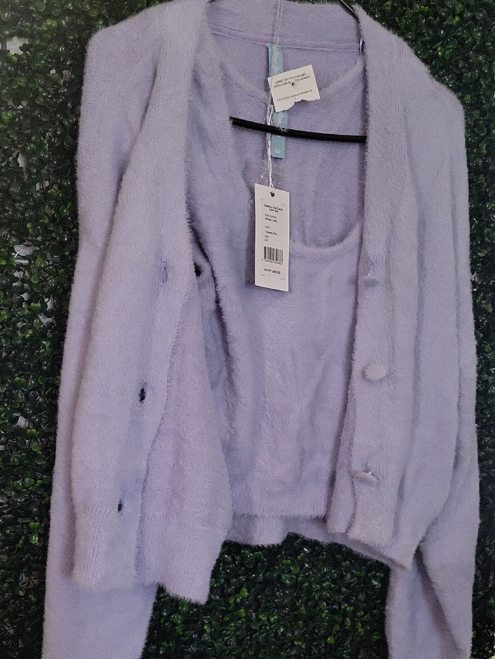 Ssco Lavender Fuzzy Cardigan and Tank Duo - Picture 7 of 7